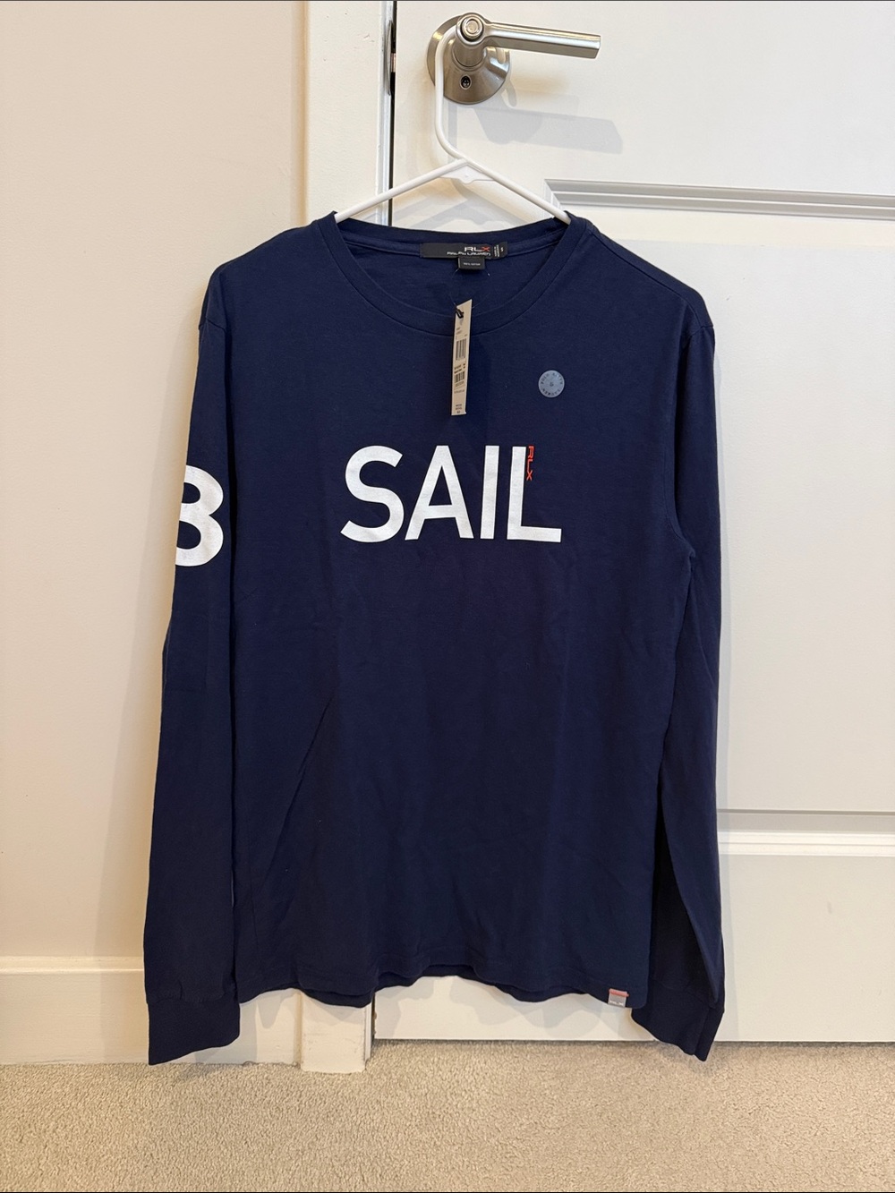 Men's Ralph Lauren RLX Navy 'SAIL' Long Sleeve Shirt